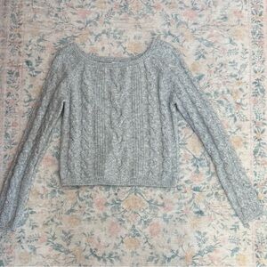 Light Grey Cable Knit Sweater